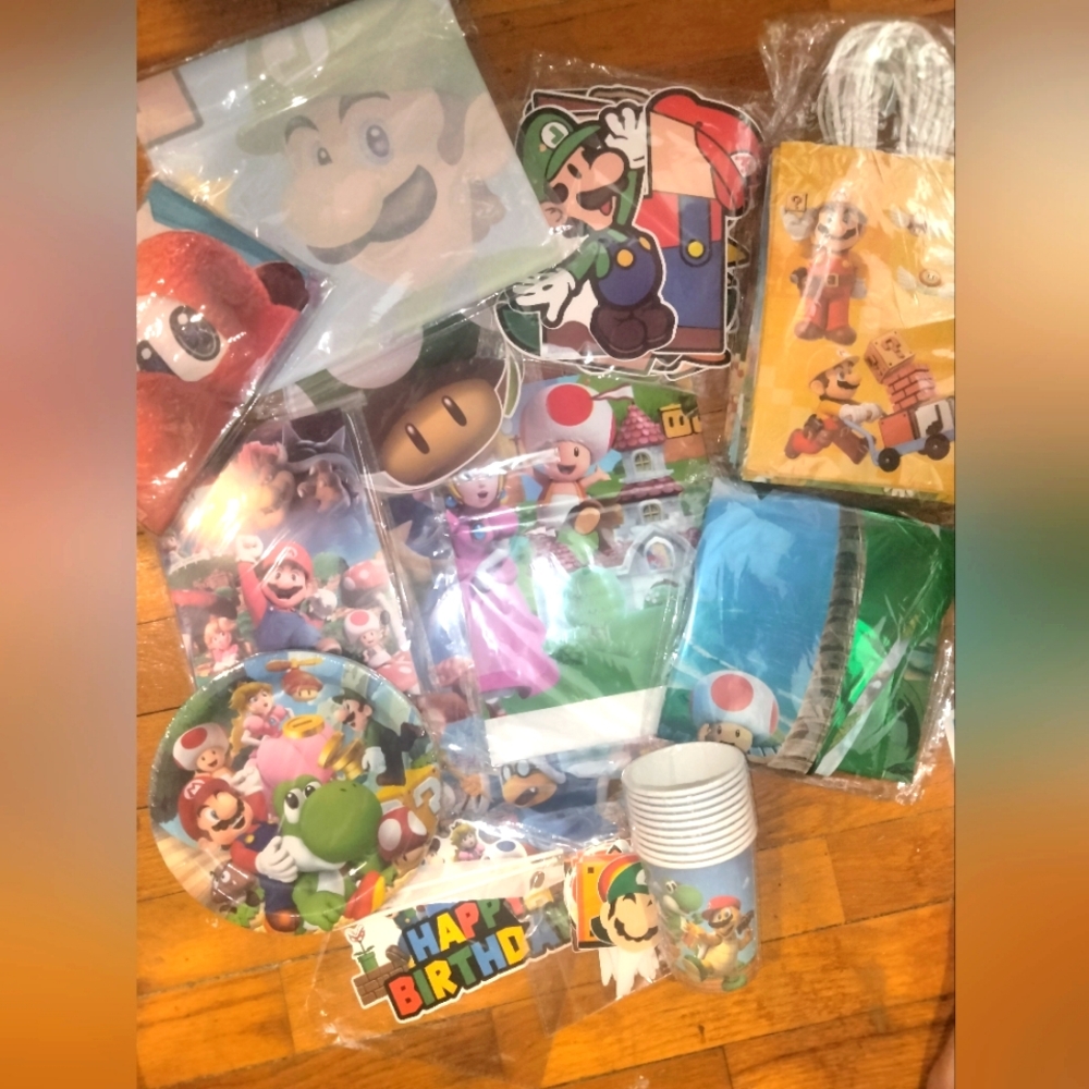 Super Mario Party Birthday Decorations & Supplies  Complete Set